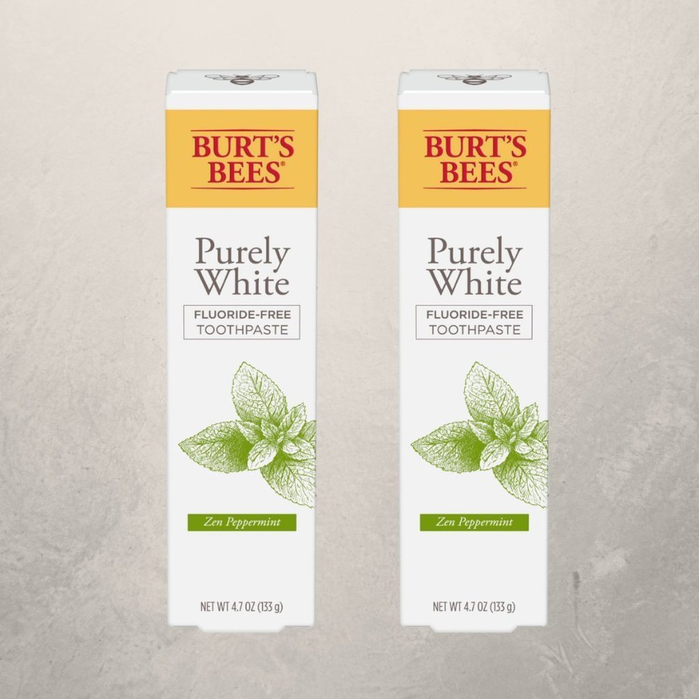 BURT'S BEES Fluoride-Free Toothpaste Purely White Zen Peppermint 4.7 oz NWT